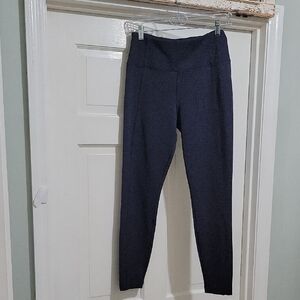 ATHLETA Womens Navy High Waist DELANCEY HERRINGBONE Compression Yoga Tights Sz S